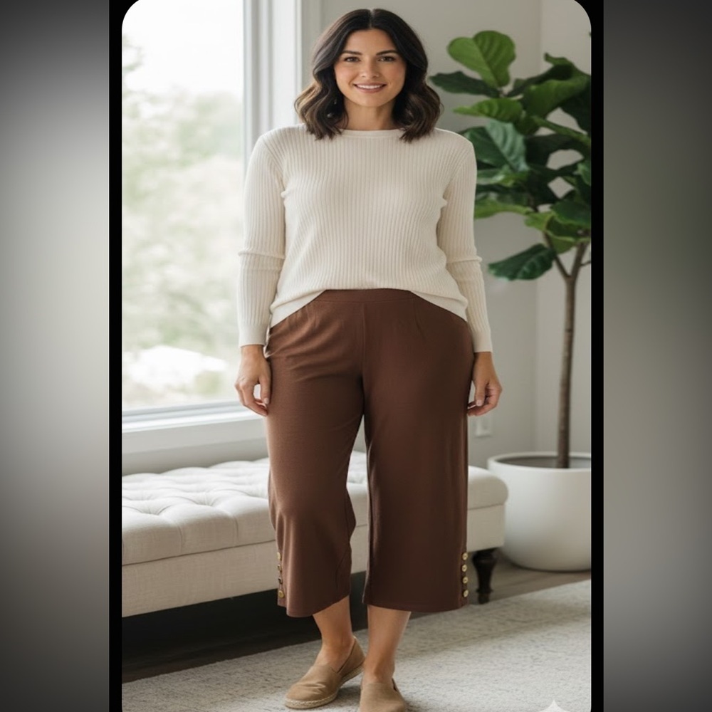 Chico's Rich Brown Pants - Picture 2 of 9